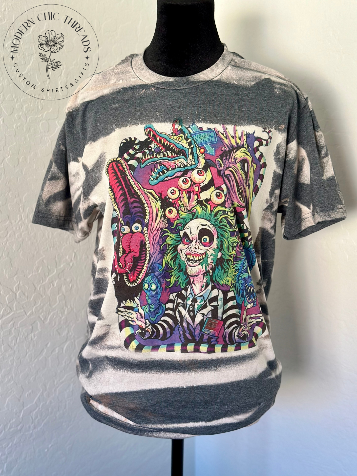 Beetlejuice Halloween Bleached Shirt